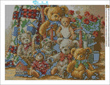 Zimal DIY 3D Diamond Painting Cross Stitch Round Full Rhinestone Picture Diamond Embroidery Teddy Bear for Children Home Decoration 11.8 X 15.8 Inch