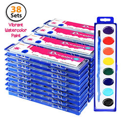 Bulk Water Color Paint Party Pack - Jumbo Set of 38 - Oval