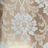 Champagne Velvet Jacquard Damask Fabric 118'' Wide sold By The Yard for Curtains, Drapery,