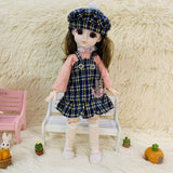 1/6 Ball 20 Jointed Dolls Full Set with Fashion Clothes Soft Wig 3D Big Brown Eyes Doll Toys for Girl Gift