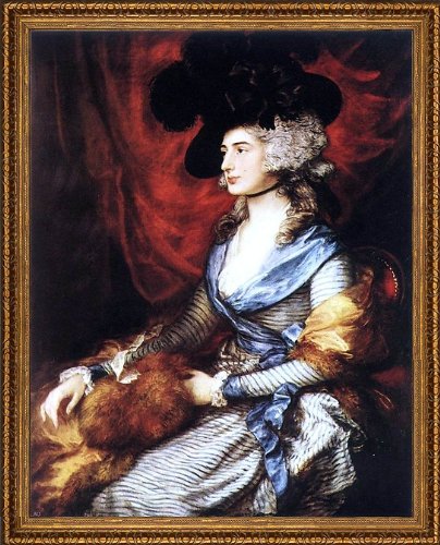 Art Oyster Thomas Gainsborough Mrs Sarah Siddons - 21.05" x 28.05" Framed Premium Canvas Print