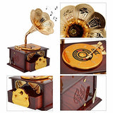 Fding Classical Trumpet Horn Turntable Gramophone Art Disc Music Box & Make up Case &Jewelry Box