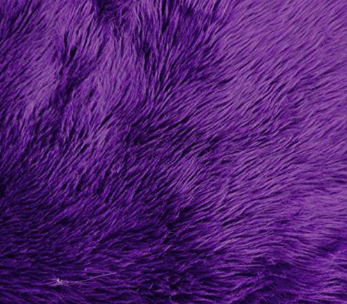 Faux Fake Fur Fabric Long Pile Solid SHAGGY Purple / 60" Wide / Sold By the Yard
