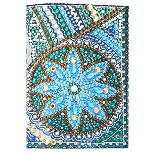 FLAIGO Passport Holder Cover 5D Diamond Painting Leather, DIY Crystal Rhinestone Painting Travel Passport Protective for Boarding Pass, ID Card, Driver's License-20X14CM (B)