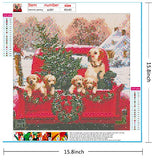 Diamond Painting Kits for Adults , DIY 5D Full Drill Crystal Rhinestone Embroidery Pictures Art Craft for Relaxation and Home Wall Decor 15.8 x 15.8 Inches-Christmas Diamond Painting Dog