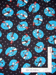 The Cat in the Hat!_BLUE_Cotton Fabric_44-inch_Sold by the Yard