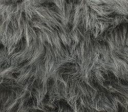 Faux Fur Fabric Long Pile Monkey Shaggy CHARCOAL / 60" Wide / Sold by the yard