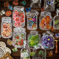 Maxleaf 280PCS Waterproof Flowers Leaves Butterflies Fruits Stickers for Art Journaling Planners Scrapbook DIY Crafts Decoration, 8 Series Nature in Bottle Theme Stickers Set