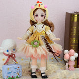 New 11 Inch Cute Anime Doll with Clothes Accessories 1/6 Cartoon Face Princess Doll Dress Up Toy