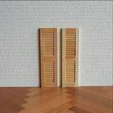 Set of 2pcs Handmade 1/12 Dollhouse Wooden Shutters DIY Window Furniture Accessories