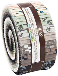 Karen Lewis Blueberry Park Neutral Roll Up 2.5-inch Quilting Strips Jelly Roll Fabric Robert