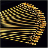 Gold Chain 18K Gold Plated Snake Chains for Necklace Jewelry Making 18inch 24pcs 1.2mm with Lobster