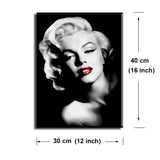 Monroe Canvas Wall Art, PIY Red Lips Monroe Wall Decor, 1 Piece Black and White Canvas Prints for Bedroom, 1" Deep Frame, Ready to Hang, Water Proof Artwork Decal