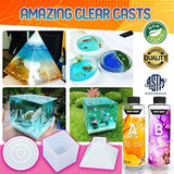 Zoncolor Epoxy Resin Art Kit Supplies - Crystal Clear Jewelry Bracelet Making Tools Accessories with Molds and Pigments Silicone Casting Kits Bundle for Beginners Home Office Decor