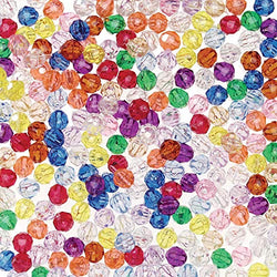 DARICE 0601-24 Bead Faceted Translucent Multi Color 6mm Big Value (1500 Pack), Multicolor