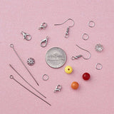 Beadthoven 1 Box DIY Jewely Finding Beads Kits with Round Acrylic Beads, Jewelry Findings Kits