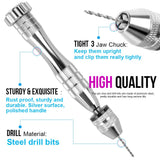 Pin Vise for Resin Casting Molds, LEOBRO 12 cm Steel Hand Drill with 10 PCS Drill Bits (0.8-3 mm), Precision Hand Drill Tools for Resin Plastic Wood Polymer Clay, DIY Jewelry Keychain Pendant Making
