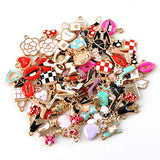 100pcs Colorful Enamel Charms for Jewelry Making High Heel Lipstick Bag Handbag Dress Designer Charms for Bracelet Making Bangle Earrings Necklace Anklet Keychain Charms