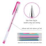 Scriptract Gel Pens for Adult Coloring 100 Colors Set with Glitter Metallic Neon Pastel Swirl Colors, Also Perfect Coloring Set for Kids Doodling Drawing Painting (100 Colors Mixed)