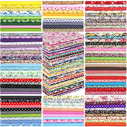 100 Pcs 8 x 8 Inch Cotton Fabric Bundle Pre Cut Quilt Squares Multi Color Printed Floral Square Patchwork Fabric Floral Printed Sewing Supplies for Quilting Patchwork, DIY Craft, Scrapbooking