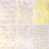 VOTACOS Flower Nail Art Stickers Decals Gold Lace Stripe Line Nail Decals 3D Self-Adhesive Nail Art Supplies French Luxurious Nail Accessories for Women Nail Art Decorations Design