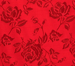 Satin Floral Jacquard Fabric 58" Wide Sold By The Yard (RED)