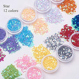 OLYCRAFT 39 Boxes Glitter Sequins 4-Style Iridescent Flakes Chunky Glitters for Epoxy Resin Crafts, Makeup, Nail Arts, Hair and Body Decorations