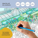 Wanderer Adult Garden Coloring Book Set with Assorted Colored Pencils - Calming Gifts for Anxiety - Relaxing Coloring Book for Adults - Self Care Gift - Creative Activities for Adults