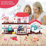 LEAMEERY Dream House Dollhouse Building Toys, Pretend Play Dream House for Girls, Two-Story Girls Doll House Toy with Furniture, Dolls, Pet, Car and Accessories, DIY Creative Gift for Girls Toddlers