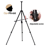 Easel Telescoping Tripod Display Stand-Adjustable 21" to 66" Height-Black Aluminum Alloy with Portable Bag-Designed for Floor and Table-top Displaying or Canvas Painting - by OPN MINDD