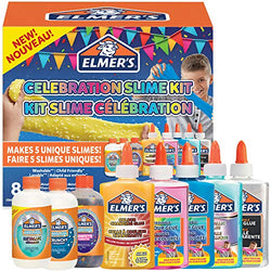 Elmer’s Celebration Slime Kit | Slime Supplies Include Assorted Magical Liquid Slime Activators & Assorted Liquid Glues | 8 Count