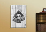 wall26 - Poker Cards Canvas Wall Art - Hearts Ace - Sir Skull with Dice and Game Over Banner - Gallery Wrap Modern Home Decor | Ready to Hang - 32x48 inches