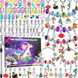 ZYEHXED 150 Pcs Charm Bracelet Making Kit, Teen Girl Gifts Jewelry Making Kit Unicorn Mermaid Letter Pendant DIY Arts and Crafts Gift Set for Girls Ages 5 6 7 8 9 10 11 12