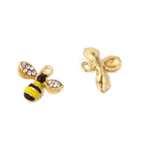 Honbay 10PCS Enamel Bee Charm Pendants with Crystal for Jewelry Making or DIY Crafts