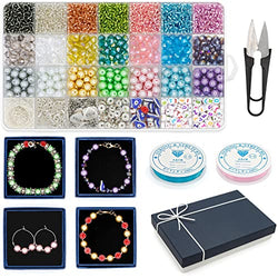 DIY Bead Kits Bracelet Making Kits for Girls Glass Bead Kits Pearl Kits Seed Bead Kits Bead Kits for Kids and Adults for Jewelry Making