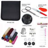 Sewing Kit, Mini Travel Sewing Kits for Adults, Girls, Hiking, Home and Office Emergency Repair, Zipper DIY Sewing Supplies Filled with Sew Thread and Needles, Scissors and Other Accessories Black
