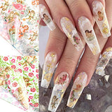 Angel Nail Foil Transfers Stickers, 10 Sheets Angel Cupid Nail Decals Baroque Cupid Flower Leaf Starry Sky Valentine's Day Nail Art Stickers Decals DIY Manicure Decoration for Women Girls