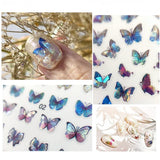 Eseres 10 Sheets Laser Butterfly Nail Stickers 3D Self-Adhesive Butterflies Nail Decals Colorful Laser Stickers for Nails Art Design