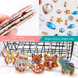 JUNKAI DIY Diamond Painting Keychain, 5D Key Rings Pendant Full Drill Stick Art Craft DIY Supplies for Handbag, Home Decor - Fox B