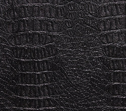Vinyl Fabric Crocodile GATOR Fake Leather Upholstery 54" Wide Sold By The Yard (BLACK)