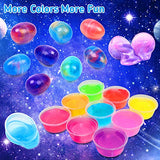 EZIGO DIY Slime Kits Supplies for Kids Girls Boys, Pre-Filled Easter Eggs with Galaxy Slime, Unicorn Crystal Slime Making Kit, Easter Basket Stuffers Party Favor Birthday Gifts Indoor Toys for Age 6+
