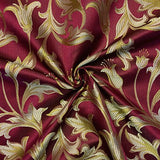 Jacquard Damask Bloom Brocade Fabric 118'' Wide (Burgundy / Gold)