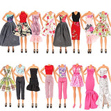 Miunana 15 pcs Doll Clothes and Accessories Shoes for 11.5 Inch Boy and Girl Doll Include 5 pcs Casual Wear Top Clothes for Ken + 5 pcs Pants for Ken + 2 Shoes for Ken+ 3 Fashion Dress for Girl Doll