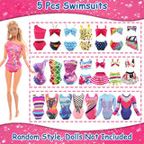 BARWA 18 Pcs Summer Doll Clothes and Accessories Including 5 Sets Swimsuits Beach Bathing Bikini with 2 Swimming Rings 2 Drinks 4 Glasses 5 Shoes for 11.5 inch Girl Dolls…