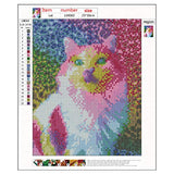 DCIDBEI DIY Diamond Painting Kit Cat,Diamond Art for Teens Rhinestone Embroidery Cross Stitch Kits Supply Arts Craft Canvas Wall Decor Stickers Home Decor 10x10 inches