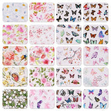 Makartt Nail Art Foil Glue Gel with Flower and Butterfly Foil Sticker Nail Prints Set Nail Transfer Tips Manicure Art DIY 15ML, 20PCS (2.5cm100cm) Stickers, Nail Dryer Curing Lamp Required