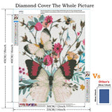 MSOLE Diamond Painting by Number Kits for Adults Kids Beginner,5D Full Drill Butterfly Diamond Painting Arts Craft Perfect for Home Wall Decoration