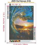 Diamond Painting Kits for Adults,DIY 5D Full Drill Rhinestone Gem Art Paint Surf Eye Beach Sunset Landscape Embroidery HD Canvas Dots Diamond Art Craft for Parlour New Home Wall Decor 12x16in
