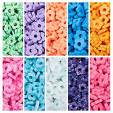 PH PandaHall 4100 pcs 10 Colors 4mm Flat Flower Polymer Clay Spacer Beads Colorful Loose Beads for Earring Bracelet Necklace Jewelry DIY Craft Making