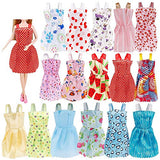 UPINS 16 Pack Doll Clothes Accessory Party Grown Clothes Outfit and 20 Pairs Doll Shoes Compatible with Doll